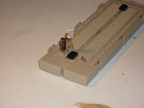 Breadboarded circuit