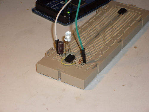 Breadboarded circuit